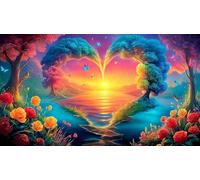 Amour-Flowers 1000 pièces Papier recyclé Jeu de Puzzle Jeu Stimulant Cadeau Amusant & Activité Maison pour Adultes et Enfants de 12+ Ans 38x26cm/1000pcs