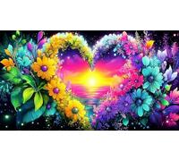 Amour-Flowers Puzzle 1000 pièces Jeu Familial Amusant & Stimulant Jeu pour Toute la Famille Cadeau pour Femmes et Hommes 38x52cm/1000pcs