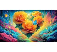 Amour-Flowers Puzzles 1000 pièces Cadeau Unique Jeu éducatif Challenge Toy de qualité supérieure Peinture Art pour Adultes et Enfants à partir de 14 Ans 38x52cm/1000pcs