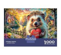 Amour hérisson 1000 Pièces Amusants PuzzleHedgehog Cosmique pour Adultes De Jeu pour Adultes Premium avec Défis Créativité Et CommeCadeau38x26cm/1000pcs