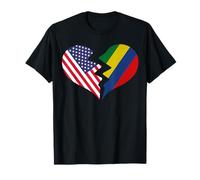 Amour International du cœur brisé aux États-Unis et à l'Île Maurice T-Shirt