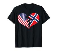 Amour International du cœur brisé aux États-Unis et en Norvège T-Shirt