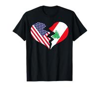 Amour International du cœur brisé des États-Unis et du Liban T-Shirt