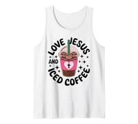Amour Jésus et café glacé Femmes chrétiennes mignonnes Débardeur