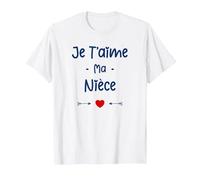 Amour Nièce Tante Enfant Je t'aime ma Nièce T-Shirt, Homme, Blanc, S
