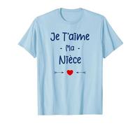 Amour Nièce Tante Enfant Je t'aime ma Nièce T-Shirt, Homme, Bleu Céleste, M