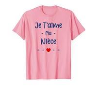 Amour Nièce Tante Enfant Je t'aime ma Nièce T-Shirt, Homme, Rose, M
