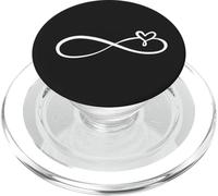 Amour Noir et Blanc - Cœur Infini PopSockets PopGrip pour MagSafe