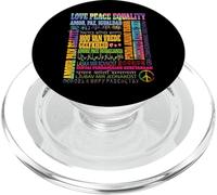 Amour Paix Egalité Phrase dans différentes Langues Guérison PopSockets PopGrip pour MagSafe