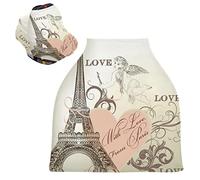 Amour Paris Tour Housse de Canopée de Siège de Voiture pour Poussette Bébé Dais Siège-Auto Couverture D'Allaitement Pare-Soleil Respirant Extensible pour Garçons Filles