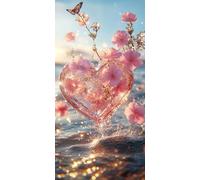 Amour Peinture Numero Adulte, Peinture Numero fleur Paint by Numbers Grand XXL 90x40 Loisirs Créatifs Adultes avec 3 Pinceaux et Acryliques Facile Sur Toile pour Decoration Maison (Sans Cadre) F1-912