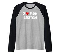 Amour Petit Chat Humour J'aime Mon Chaton Manche Raglan