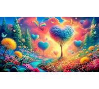 Amour Puzzle 1000 Pieces Cadeau Unique Jeu éducatif Challenge Toy de qualité supérieure Peinture Art pour Adultes et Enfants à partir de 14 Ans 38x52cm/1000pcs