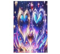 Amour Puzzle De 1000 Pièces en Bois pour Enfants Adultes, Puzzles en Matériau Recyclé De Qualité Supérieure 78×53cm