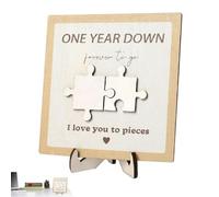Amour puzzle signe pour lui, panneau de puzzle en bois | Signe romantique d'anniversaire - Je t'aime aux pièces de puzzle, planche de puzzle de nom à faire soi-même, décor de joyeux anniversaire en