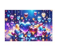 Amour Puzzles en Bois 1000 Pièces pour Adultes, Matériaux Recyclables De Qualité Supérieure Puzzle, Jeu en Famille, （75×50cm）