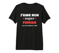 Amour Super Parrain Humour J'aime Mon Parrain T-Shirt Haut de Gamme
