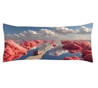 Amour Taie de Traversin 30 x 90 cm Blanc Taie Oreiller Protege Oreiller Corps, Coussin de Grossesse et Maternité XXL, Dormeur Latéral Lit Décoration, pour taies d'oreiller d'été Kl-1