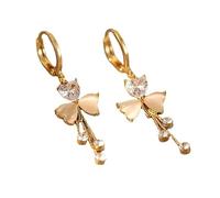 Amour trèfle frangé boucles d'oreilles, cuivre doux vent boucles d'oreilles, léger luxe ambiance sentiment ornement, femme de banlieue, rencontres Wear up, doux vent avec cadeau de vacances