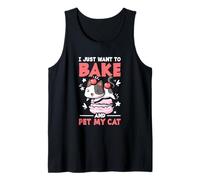 Amoureuse de Chats drôle, Je Veux Juste Cuisiner et caresser Mon Chat Débardeur
