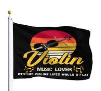 Amoureuse De Violon, Sans Violon, La Vie Serait En Bémol. Décoration Bannière 90X150Cm Avec Œillets Durable Bannière Drapeau De Cour Pour Extérieure Fêtes Ferme