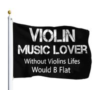 Amoureuse De Violon, Sans Violon, La Vie Serait En Bémol. Décoration Bannière 90X150Cm Résistant Double Face Bannière Cour Drapeaux Pour Fêtes Chambres Ferme
