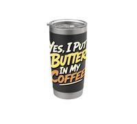 Amoureux de café au beurre café drôle habitude du matin Gobelet isotherme en acier inoxydable double paroi