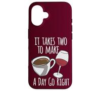 Amoureux de café, il Faut Deux pour Faire Un Jour Aller Droit Amateur de vin Coque pour iPhone 16