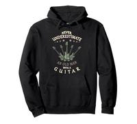 Amoureux de Guitare Basse Vieil Homme avec Une Guitare | Vintage Music Dad Sweat à Capuche