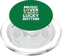Amoureux de Musique avec trèfle Irlandais Lucky Rhythm PopSockets PopGrip pour MagSafe