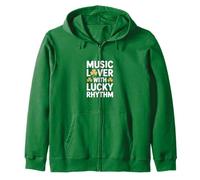 Amoureux de Musique avec trèfle Irlandais Lucky Rhythm Sweat à Capuche