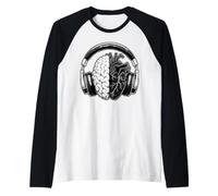 Amoureux de Musique Cerveau et cœur Manche Raglan