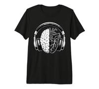 Amoureux de Musique Cerveau et cœur T-Shirt Haut de Gamme