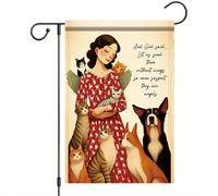 Amoureux Des Animaux Angel Drapeau Solide Drapeau De Jardin Double Face Garden Flag Pour Pelouse Intérieur Maison 30X45Cm
