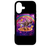 Amoureux des Chats de l'espace chevauchant Un Dinosaure T Coque pour iPhone 17