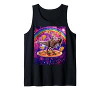 Amoureux des Chats de l'espace chevauchant Un Dinosaure T Débardeur