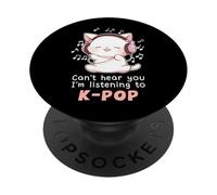 Amoureux des Chats drôle et Mignon Je ne t'entends Pas PopSockets PopGrip Adhésif