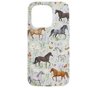 Amoureux des Chevaux équestre Poney Fleurs Sauvages équestre Coque pour iPhone 15 Pro