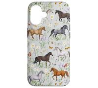 Amoureux des Chevaux équestre Poney Fleurs Sauvages équestre Coque pour iPhone 16