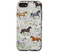 Amoureux des Chevaux équestre Poney Fleurs Sauvages équestre Coque pour iPhone SE (2020) / 7/8