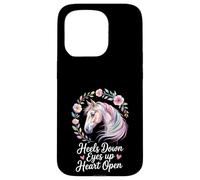 Amoureux des Chevaux équitation Aquarelle Florale Art Talons vers Le Bas Yeux vers Le Haut Coque pour iPhone 15 Pro