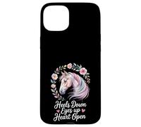 Amoureux des Chevaux équitation Aquarelle Florale Art Talons vers Le Bas Yeux vers Le Haut Coque pour iPhone 15 Plus