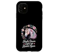 Amoureux des Chevaux équitation Aquarelle Florale Art Talons vers Le Bas Yeux vers Le Haut Coque pour iPhone 11