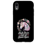 Amoureux des Chevaux équitation Aquarelle Florale Art Talons vers Le Bas Yeux vers Le Haut Coque pour iPhone XR