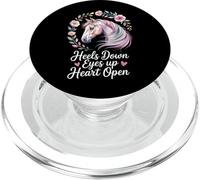 Amoureux des Chevaux équitation Aquarelle Florale Art Talons vers Le Bas Yeux vers Le Haut PopSockets PopGrip pour MagSafe