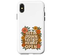 Amoureux des Chevaux équitation Floral Fer à Cheval Talons vers Le Bas Yeux vers Le Haut Coque pour iPhone X/XS