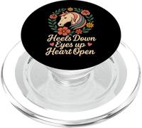Amoureux des Chevaux équitation Talons Floraux vers Le Bas Yeux vers Le Haut cœur Ouvert PopSockets PopGrip pour MagSafe