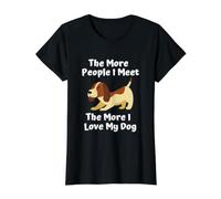 Amoureux des Chiens, Plus Je Rencontre de Gens, Plus J'aime Mon Chien T-Shirt Graphique avec Valeur