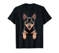 Amoureux des Chiots Australian Kelpie Funny Peeking Pocket T-Shirt