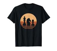 Amoureux des Échecs Coucher de Soleil Roi, Cavalier et Pion T-Shirt